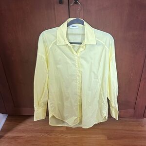 Sandro Women's Light Yellow Button Down Shirt